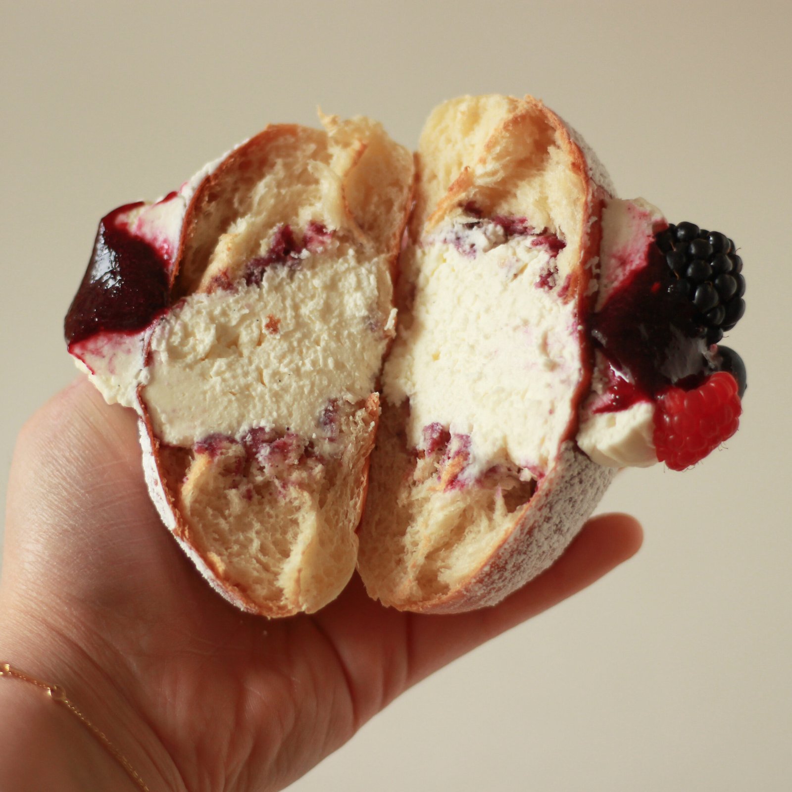 Mixed Berries + Whipped Mascarpone Cream Bun - Image 3